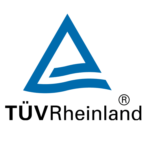Logomarca da empresa TUVRheinland, cliente Helmetseg.